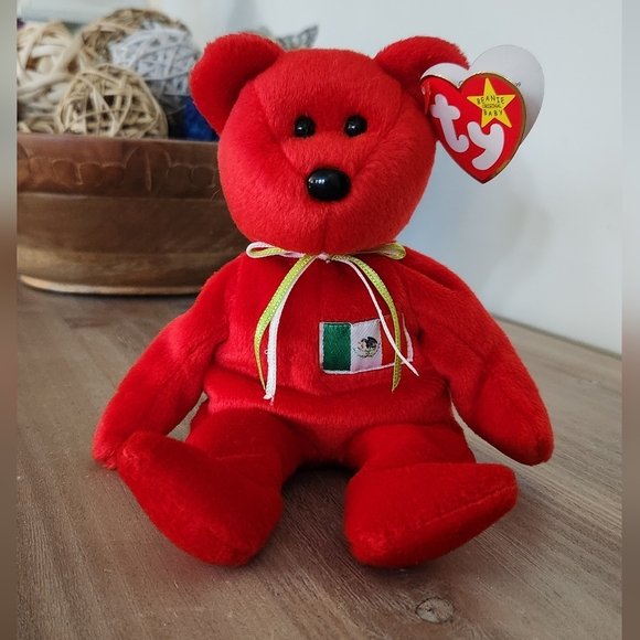 Ty Beanie Baby Osito The Bear Featuring Mexican Flag From 1999 - Picture 1 of 16